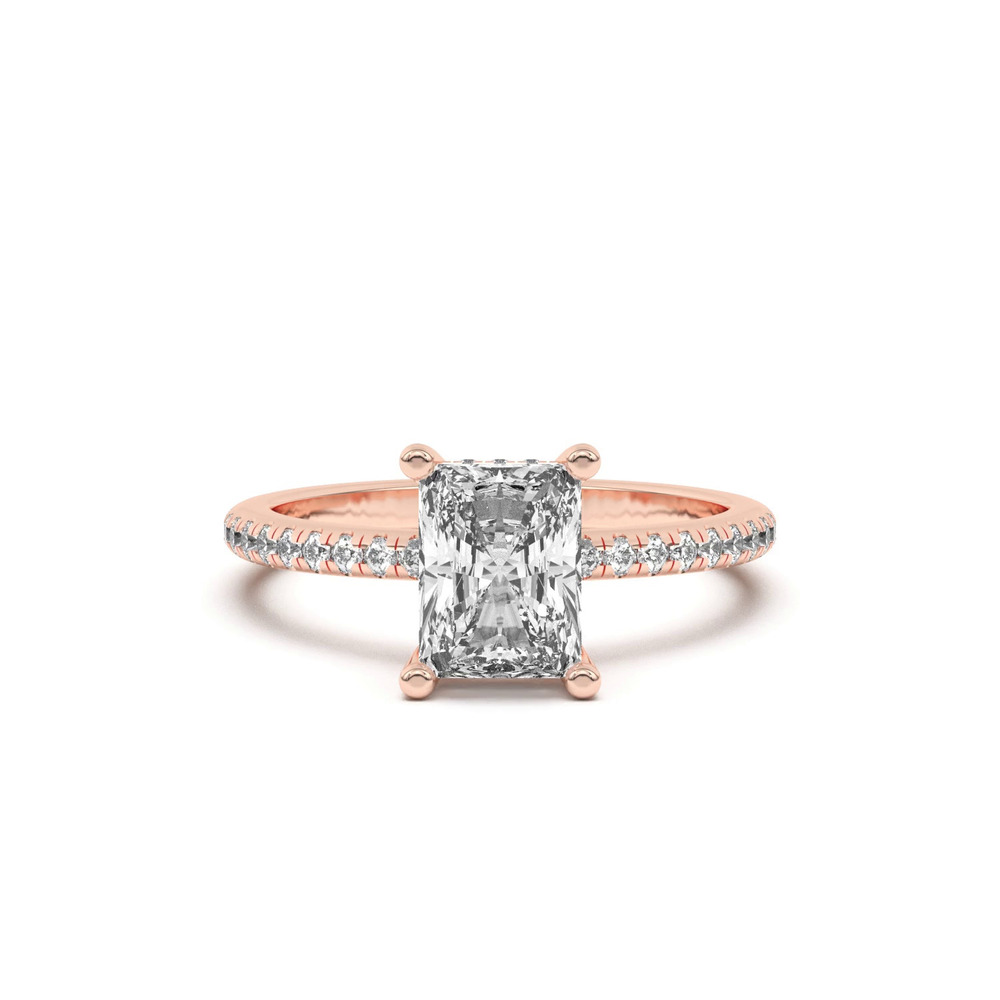 360 degree view of Marie Classic Hidden Halo Lab Pavé Engagement Ring