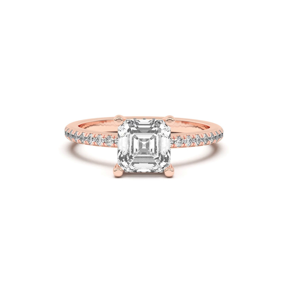 360 degree view of Marie Classic Hidden Halo Lab Pavé Engagement Ring