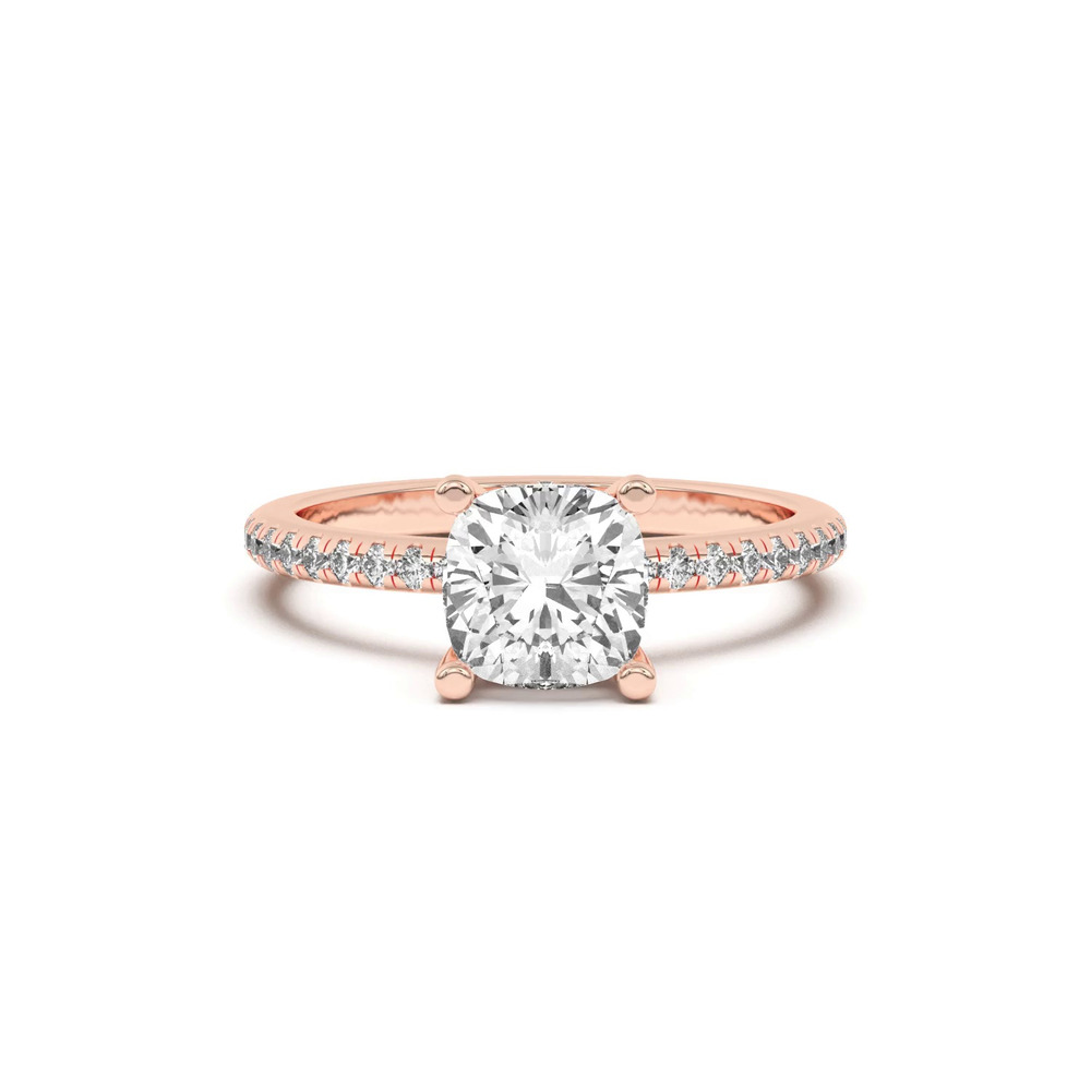 360 degree view of Marie Classic Hidden Halo Pavé Engagement Ring