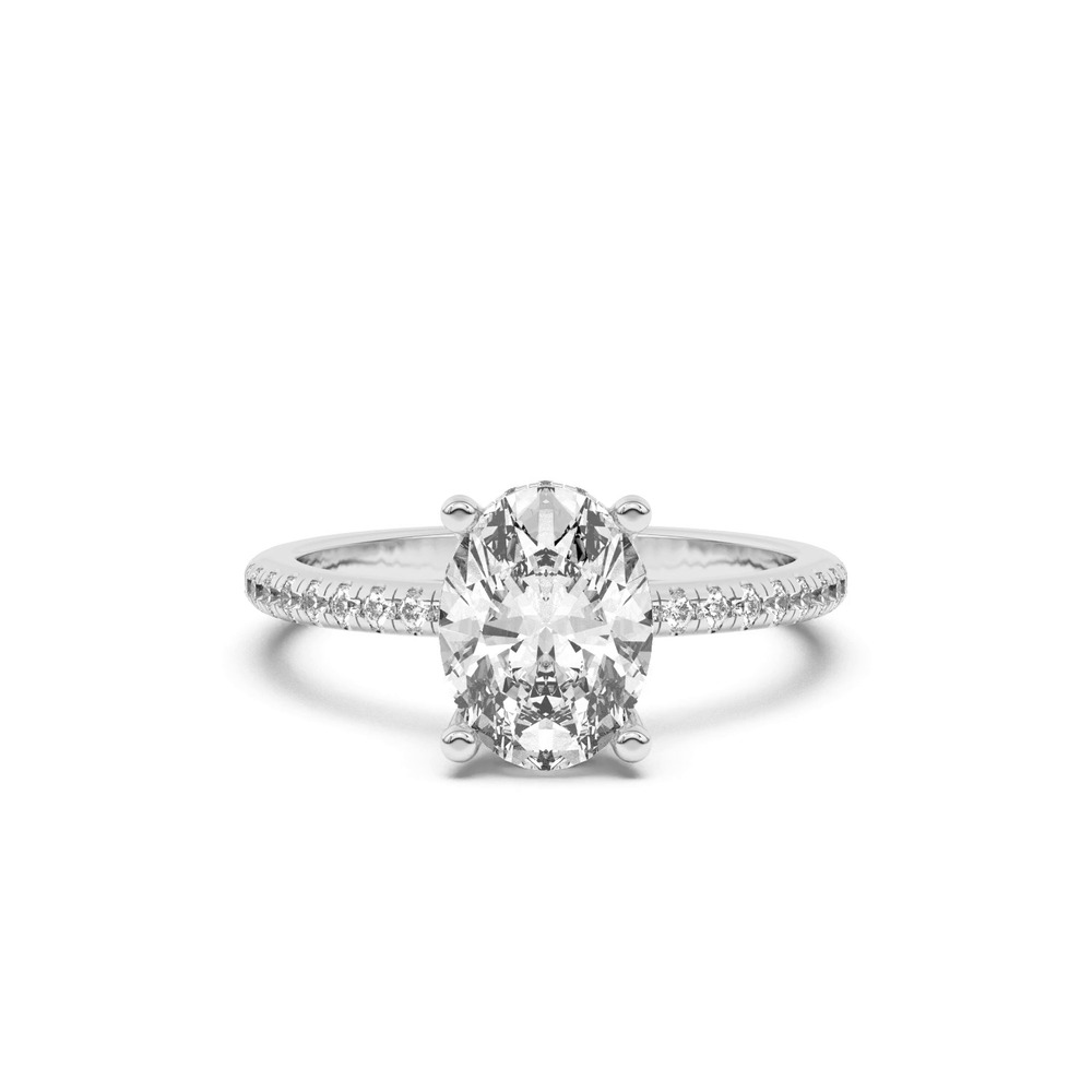 360 degree view of Marie Classic Hidden Halo Lab Pavé Engagement Ring
