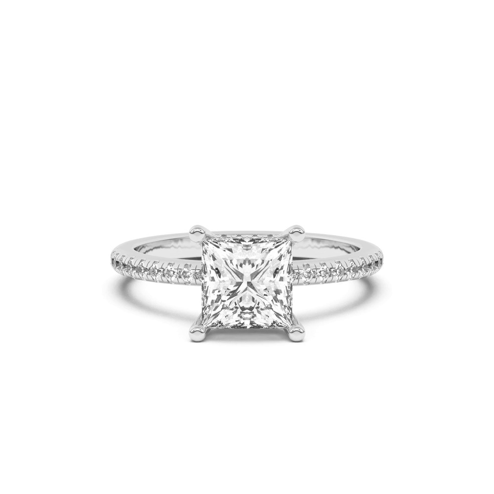 360 degree view of Marie Classic Hidden Halo Pavé Engagement Ring