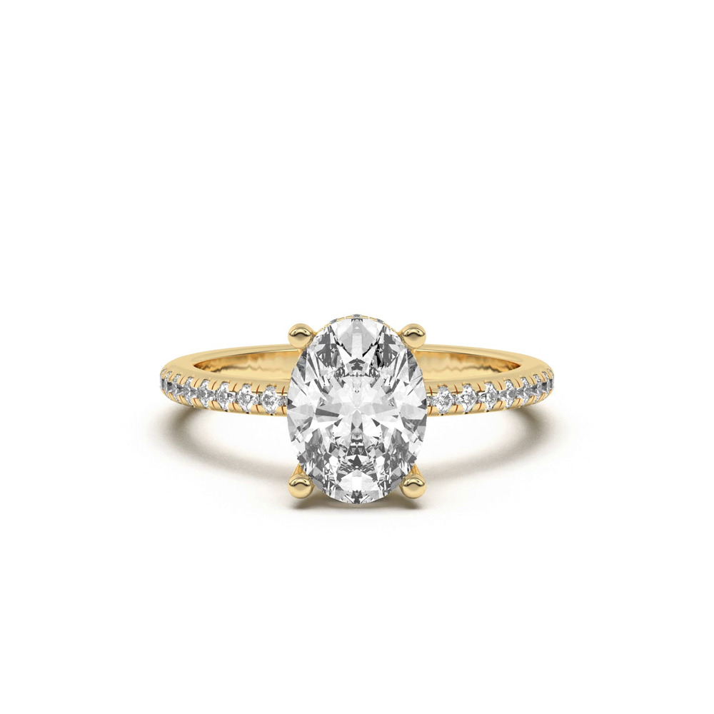 360 degree view of Marie Classic Hidden Halo Lab Pavé Engagement Ring