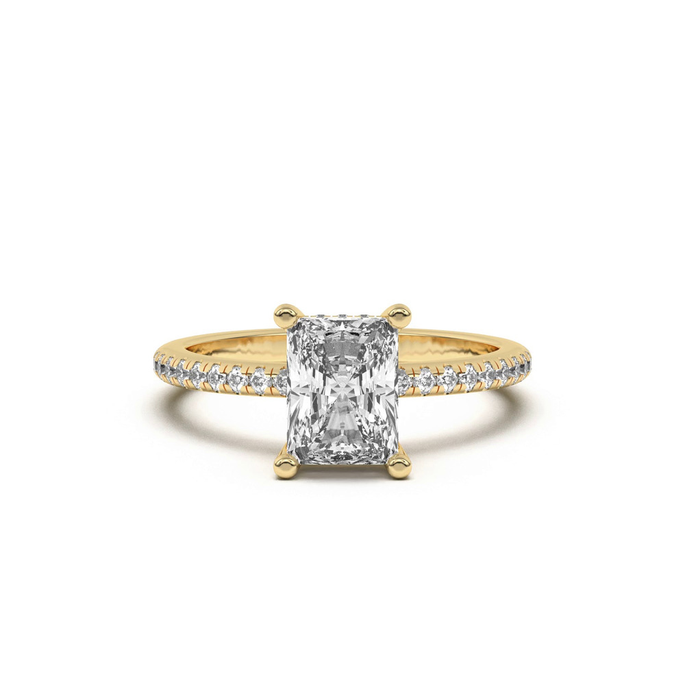360 degree view of Marie Classic Hidden Halo Lab Pavé Engagement Ring