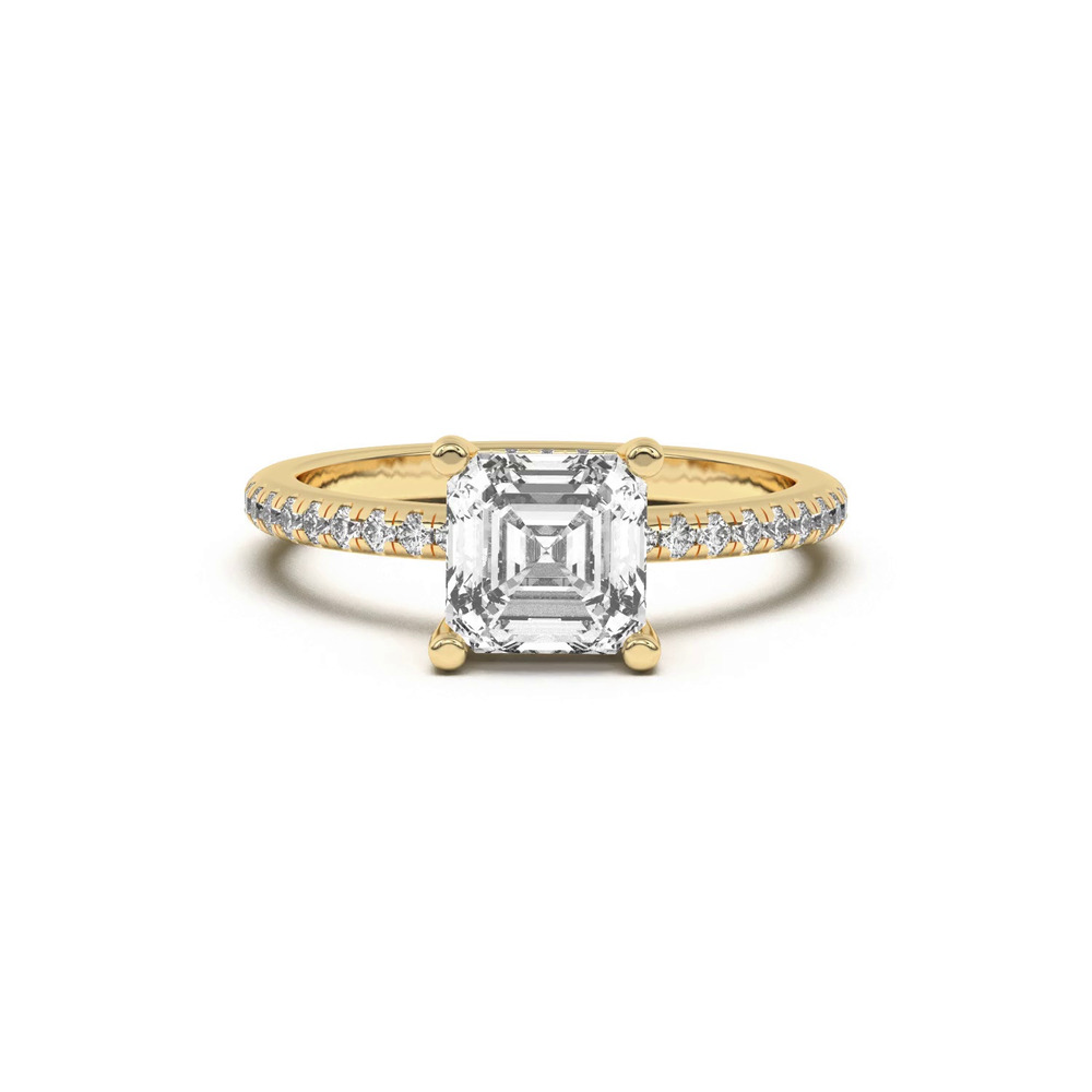 360 degree view of Marie Classic Hidden Halo Lab Pavé Engagement Ring