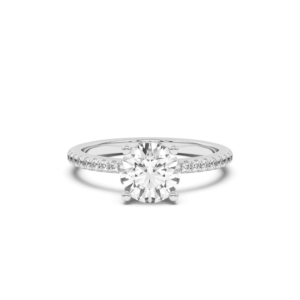 360 degree view of Marie Classic Hidden Halo Pavé Engagement Ring