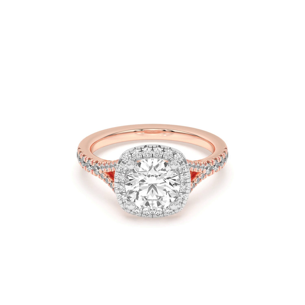 360 degree view of Sue Timeless Two-Tone Halo Engagement Ring