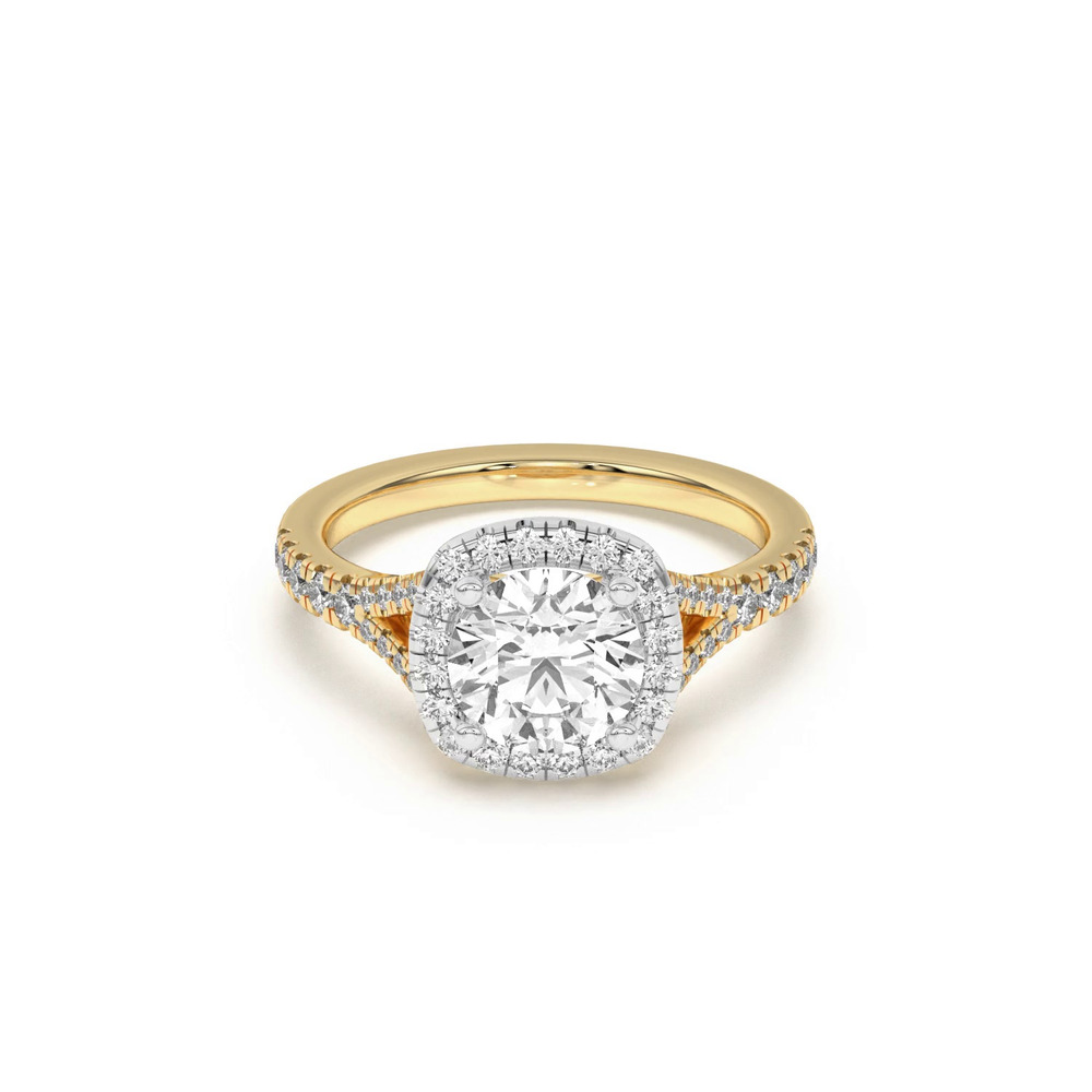 360 degree view of Sue Timeless Two-Tone Halo Engagement Ring