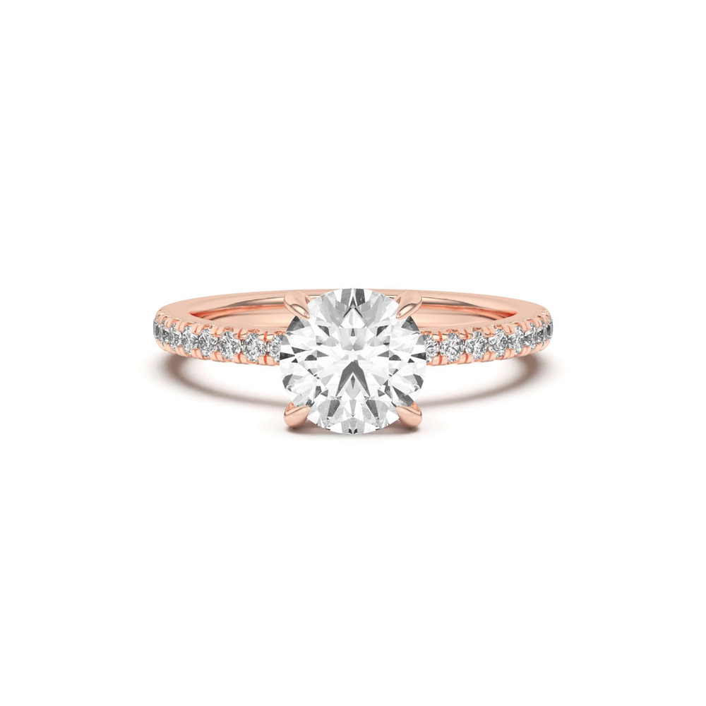 360 degree view of Diane Pavé Hidden Halo Engagement Ring