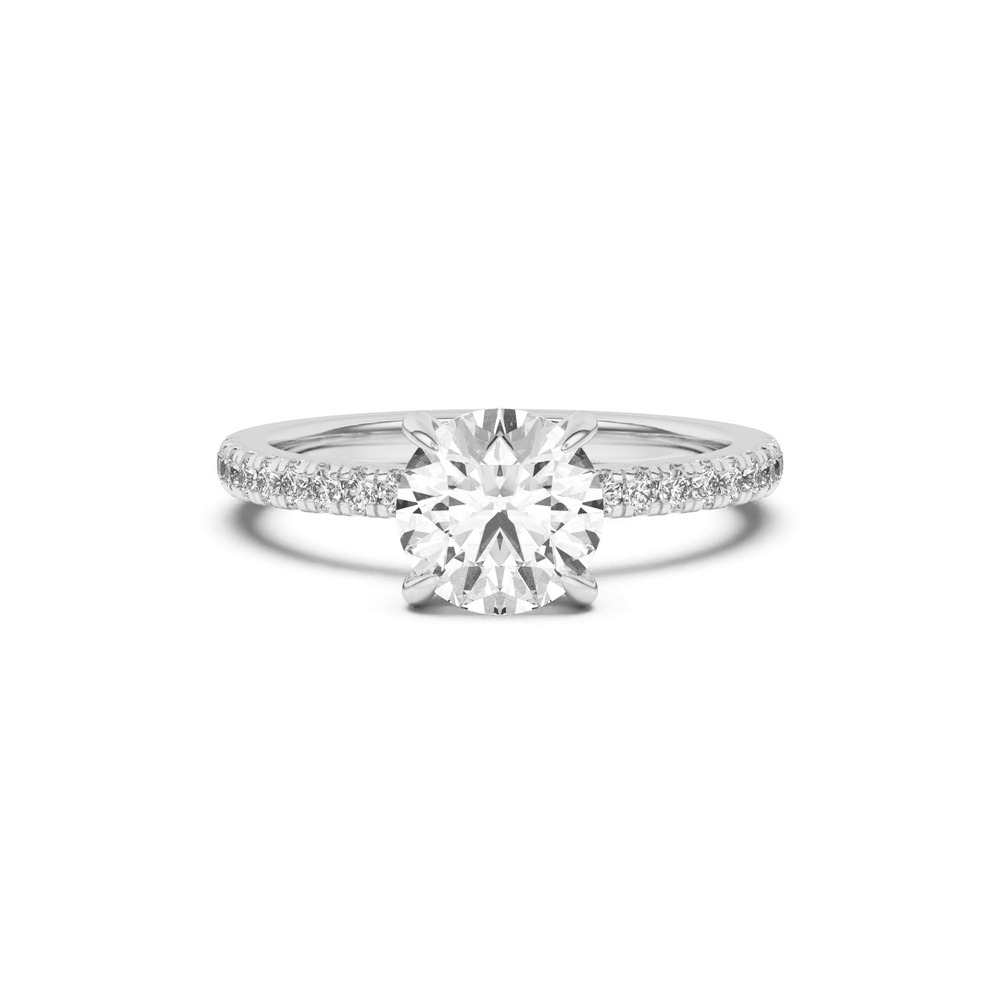 360 degree view of Diane Pavé Hidden Halo Engagement Ring
