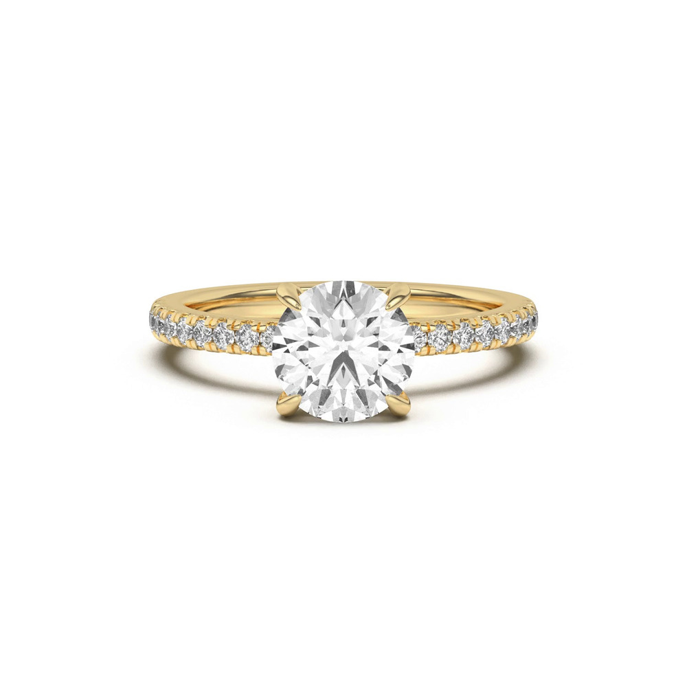 360 degree view of Diane Pavé Hidden Halo Engagement Ring