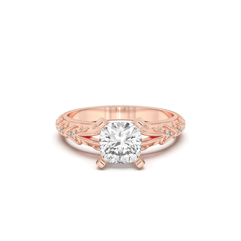 360 degree view of Kathryn Lab Pavé Heart Scroll Engagement Ring