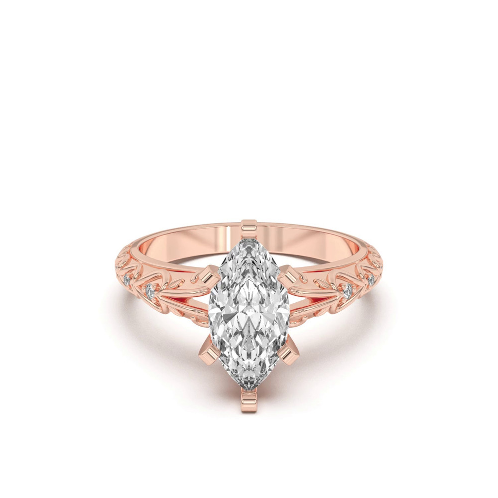 360 degree view of Kathryn Lab Pavé Heart Scroll Engagement Ring