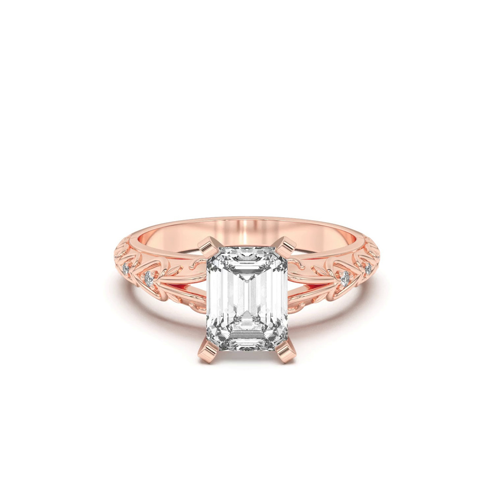 360 degree view of Kathryn Lab Pavé Heart Scroll Engagement Ring