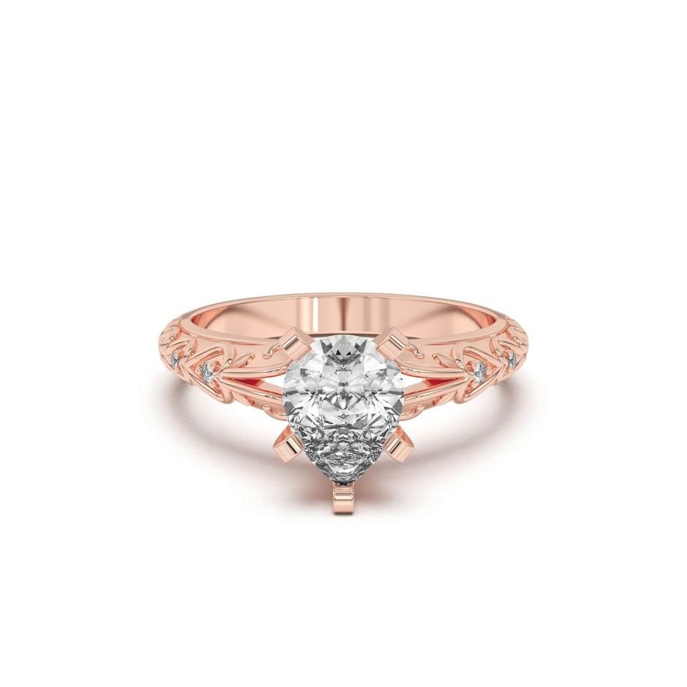 360 degree view of Kathryn Lab Pavé Heart Scroll Engagement Ring