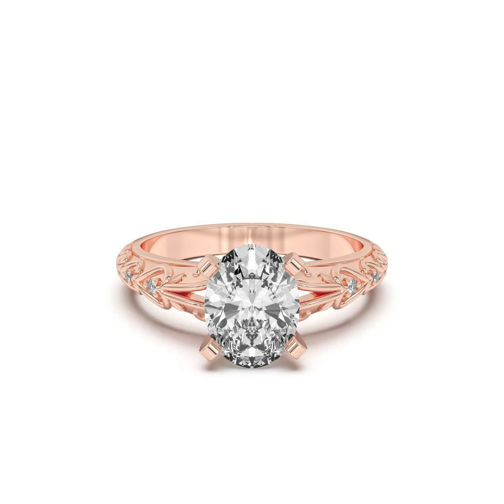 360 degree view of Kathryn Lab Pavé Heart Scroll Engagement Ring