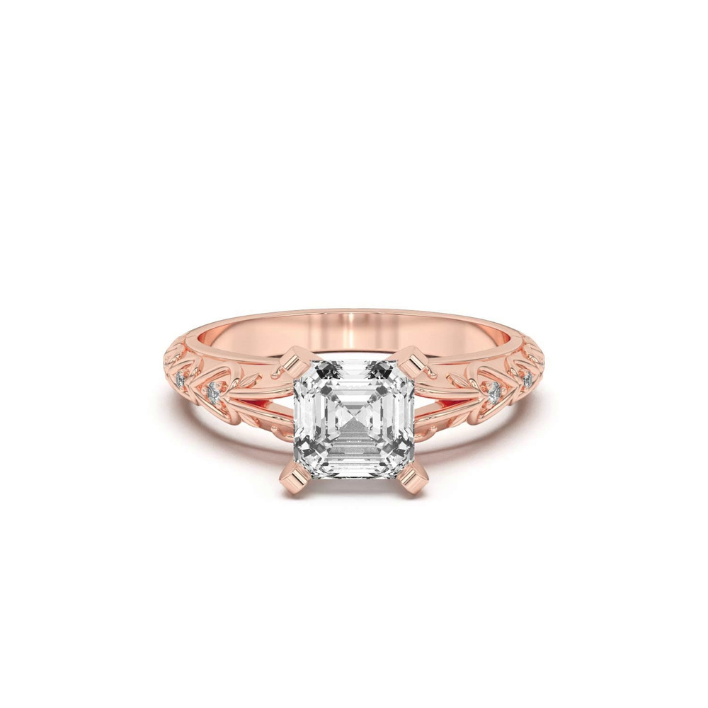 360 degree view of Kathryn Lab Pavé Heart Scroll Engagement Ring