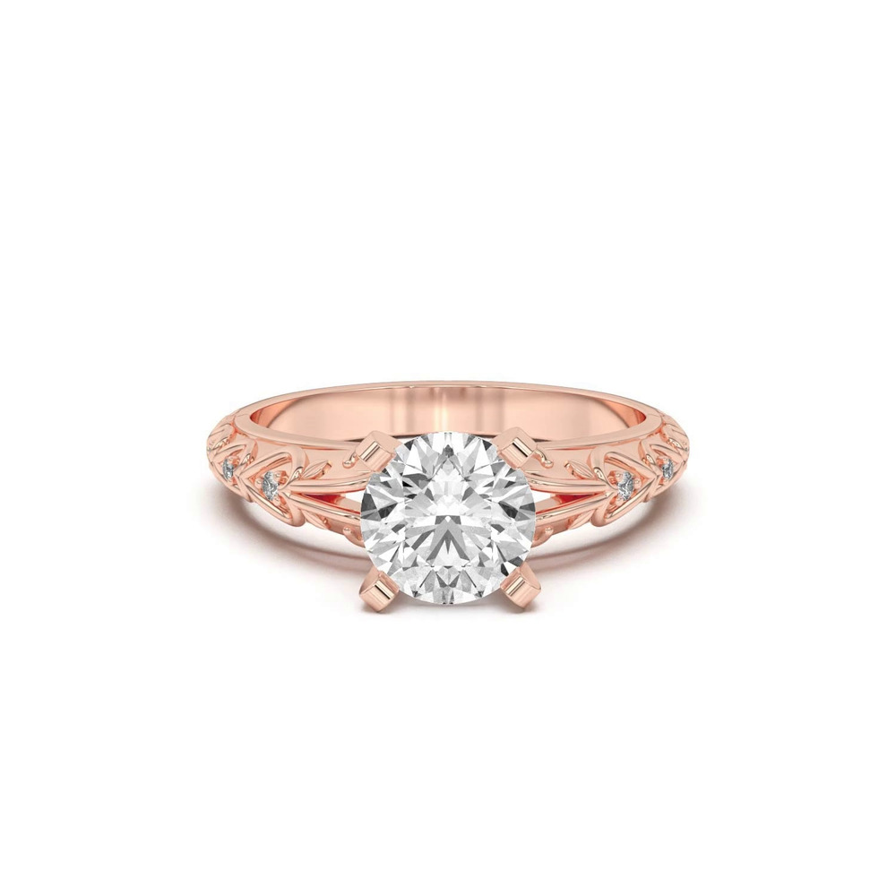 360 degree view of Kathryn Pavé Heart Scroll Engagement Ring