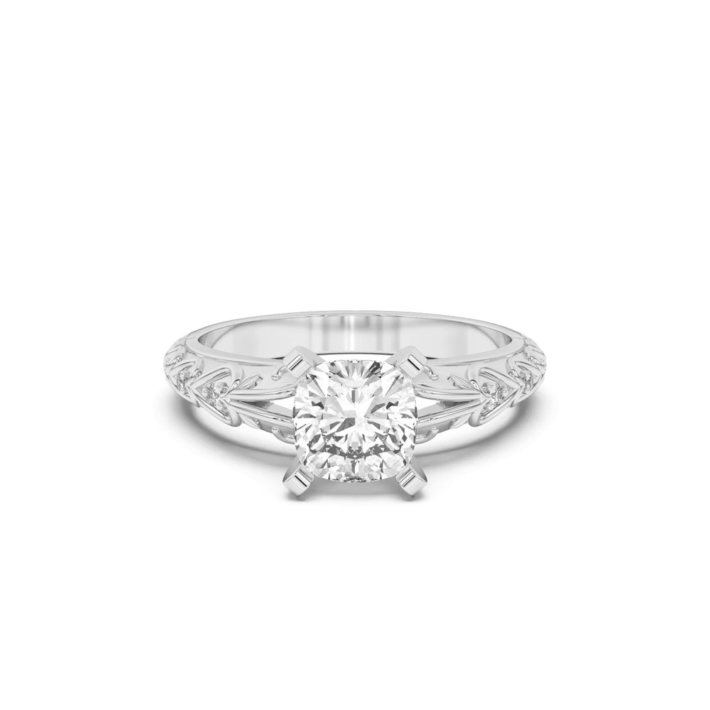 360 degree view of Kathryn Lab Pavé Heart Scroll Engagement Ring