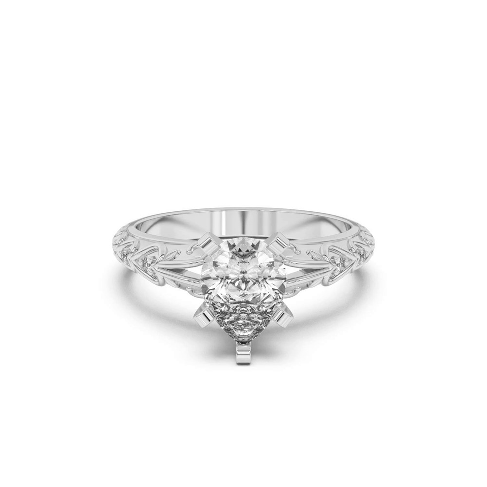 360 degree view of Kathryn Lab Pavé Heart Scroll Engagement Ring