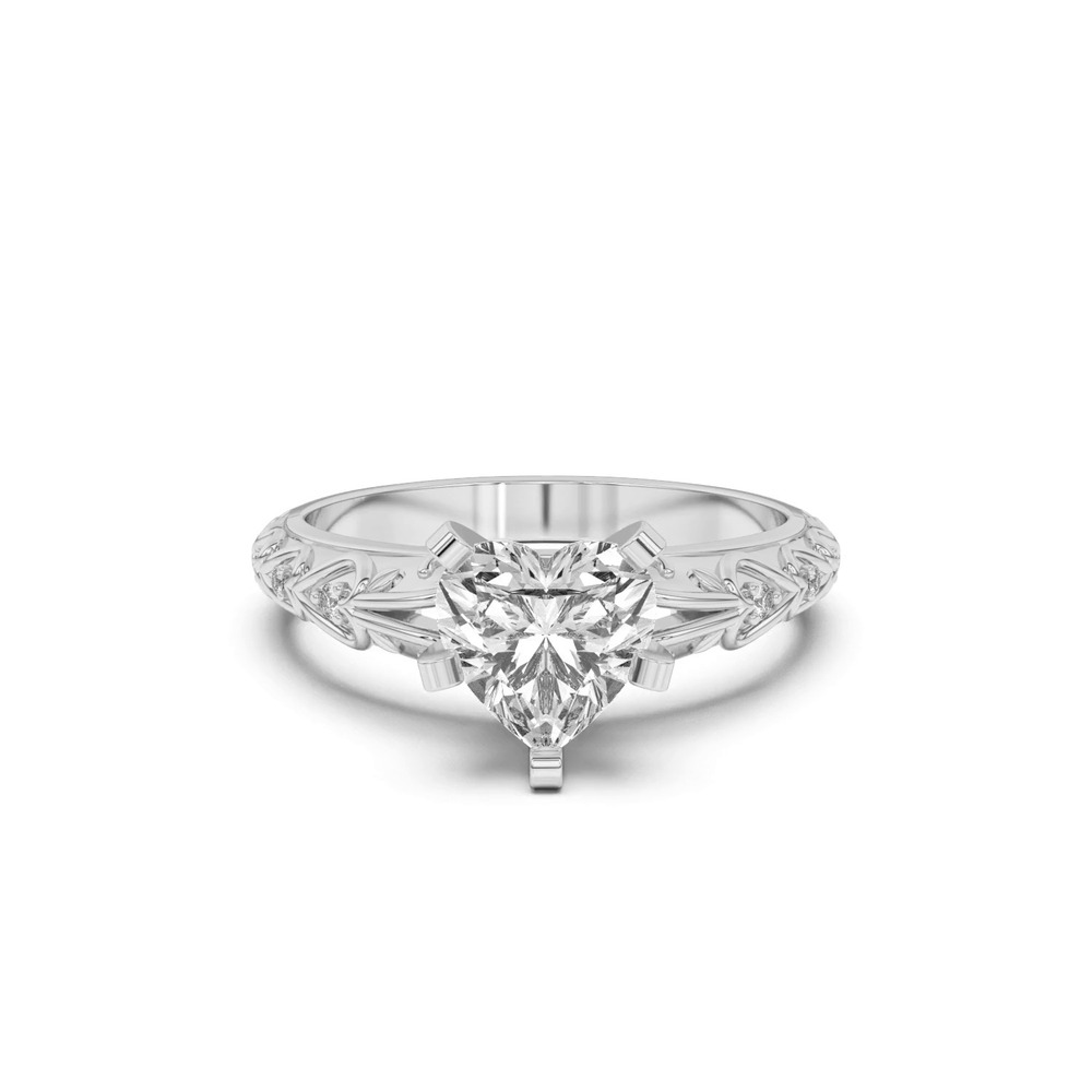 360 degree view of Kathryn Lab Pavé Heart Scroll Engagement Ring