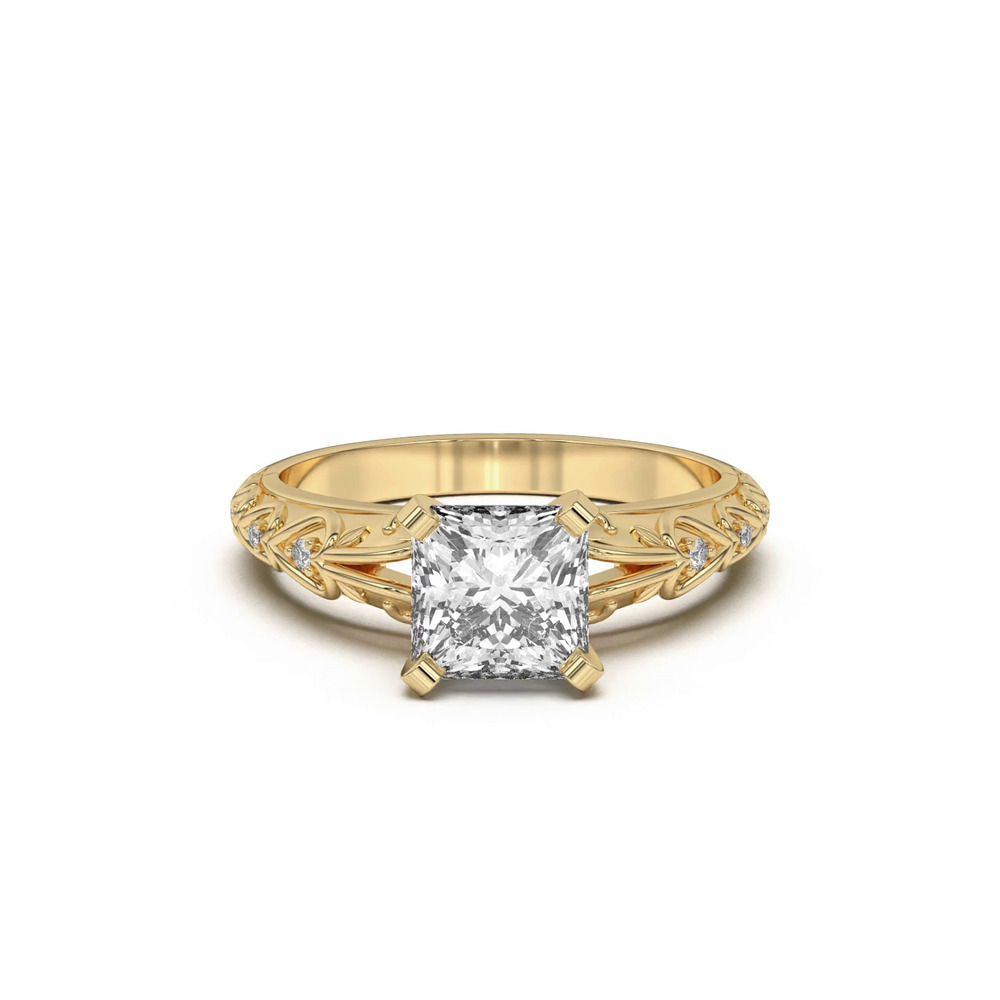 360 degree view of Kathryn Lab Pavé Heart Scroll Engagement Ring