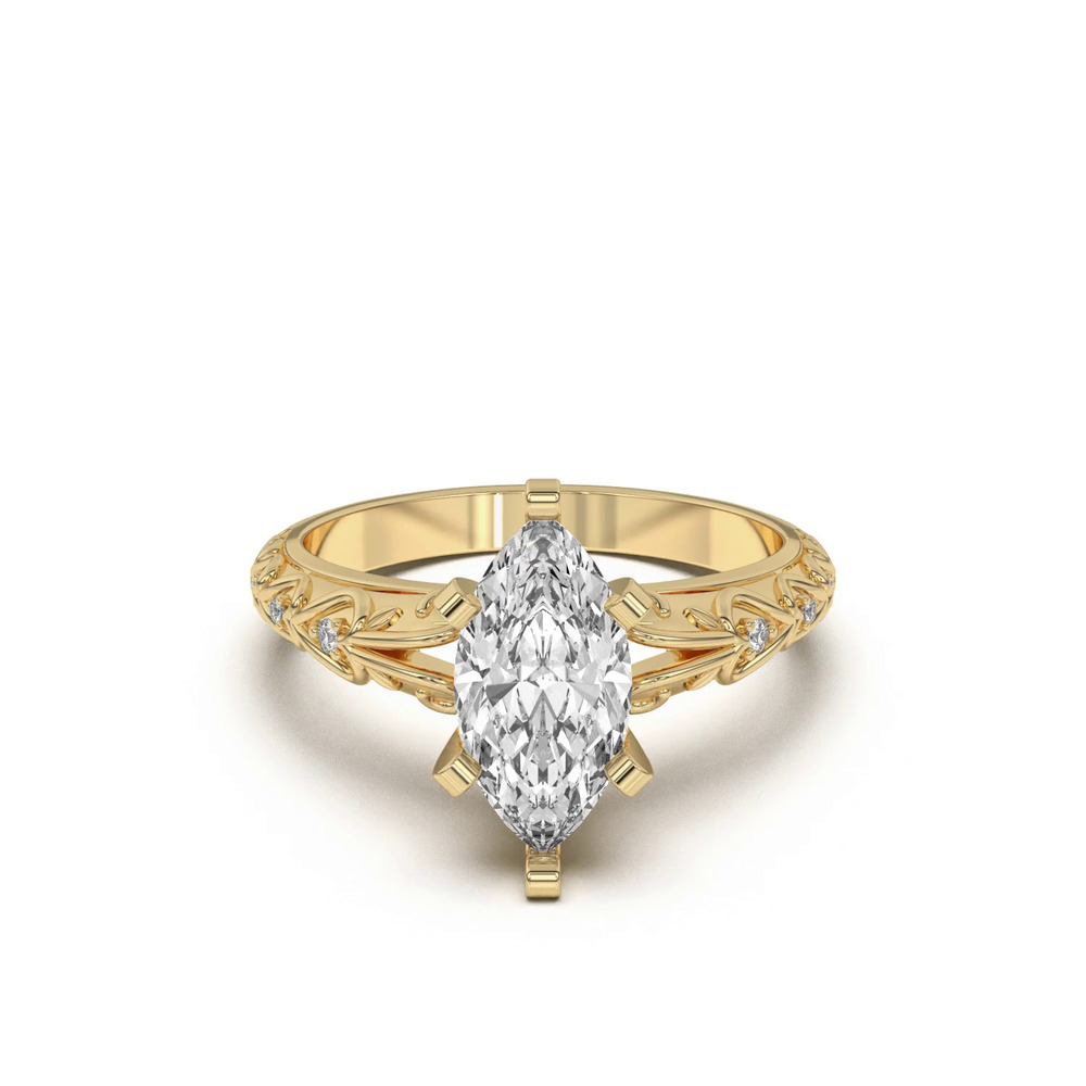 360 degree view of Kathryn Lab Pavé Heart Scroll Engagement Ring