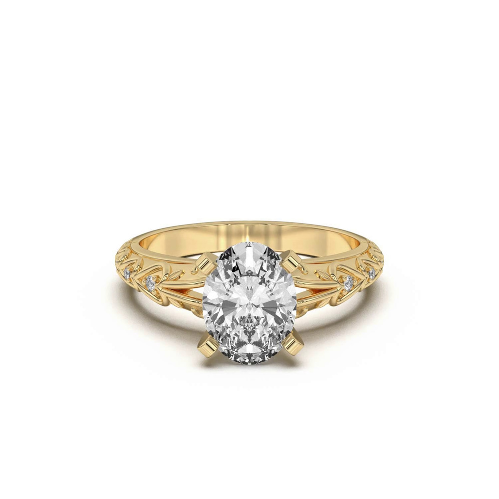 360 degree view of Kathryn Lab Pavé Heart Scroll Engagement Ring