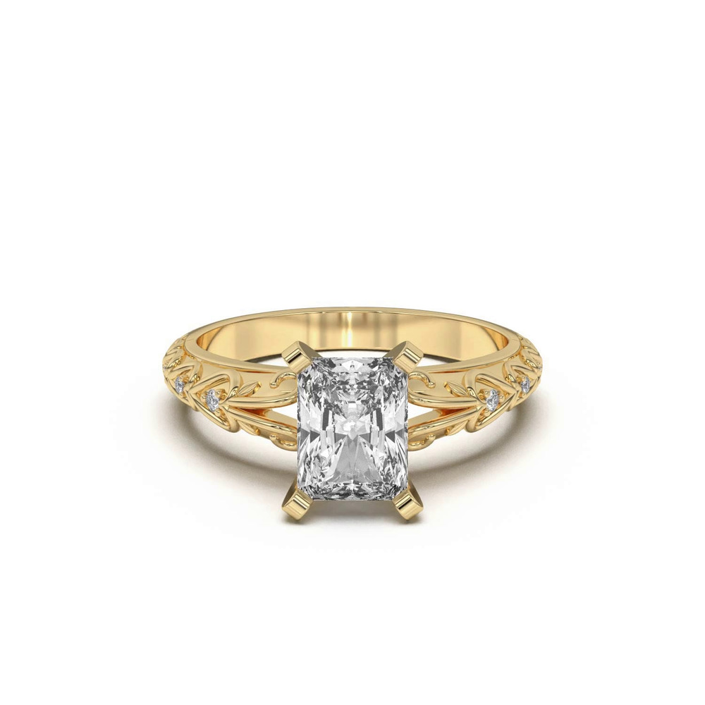 360 degree view of Kathryn Lab Pavé Heart Scroll Engagement Ring