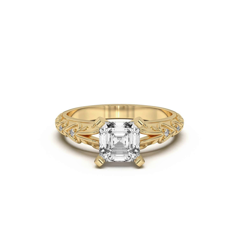 360 degree view of Kathryn Lab Pavé Heart Scroll Engagement Ring