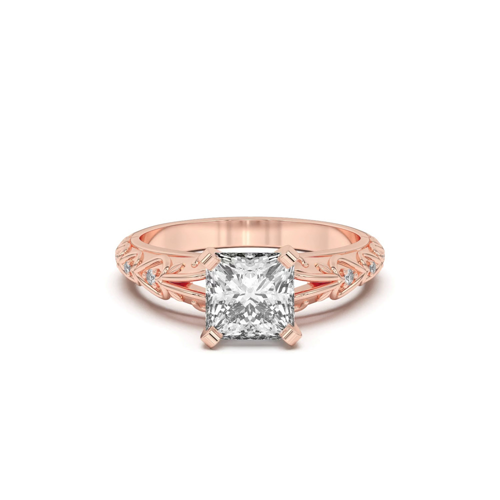 360 degree view of Kathryn Lab Pavé Heart Scroll Engagement Ring