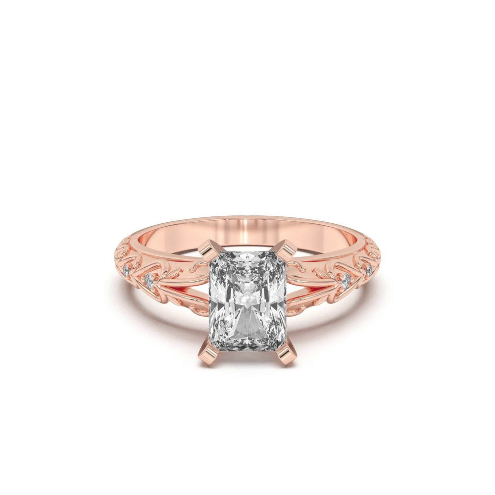 360 degree view of Kathryn Lab Pavé Heart Scroll Engagement Ring