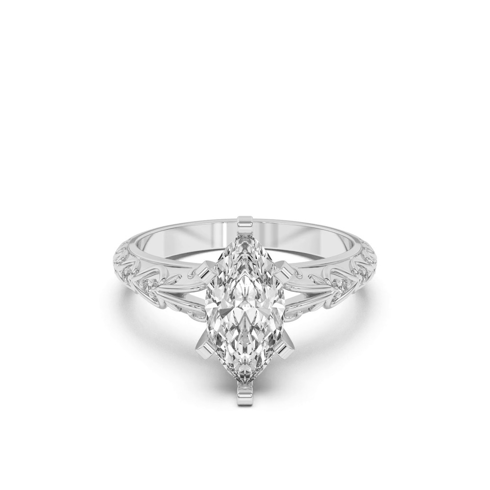 360 degree view of Kathryn Lab Pavé Heart Scroll Engagement Ring