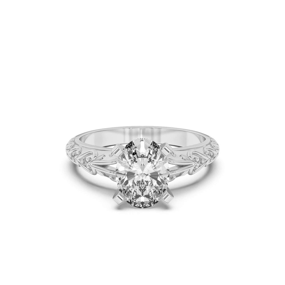 360 degree view of Kathryn Lab Pavé Heart Scroll Engagement Ring