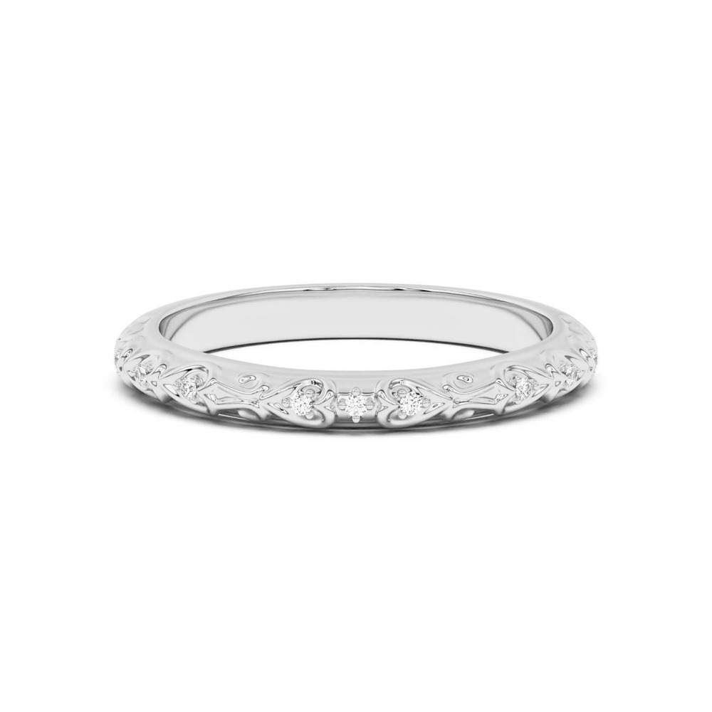 360 degree view of Kathryn Lab Pavé Heart Scroll Band