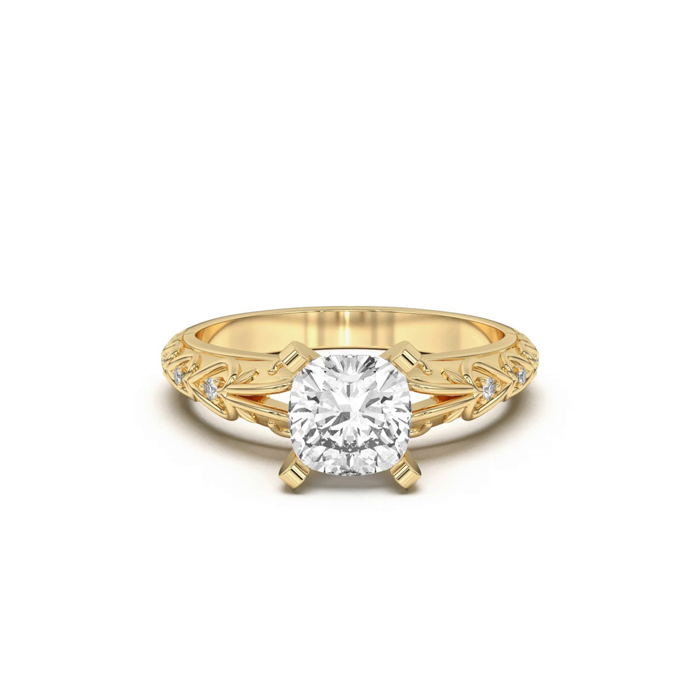 360 degree view of Kathryn Lab Pavé Heart Scroll Engagement Ring