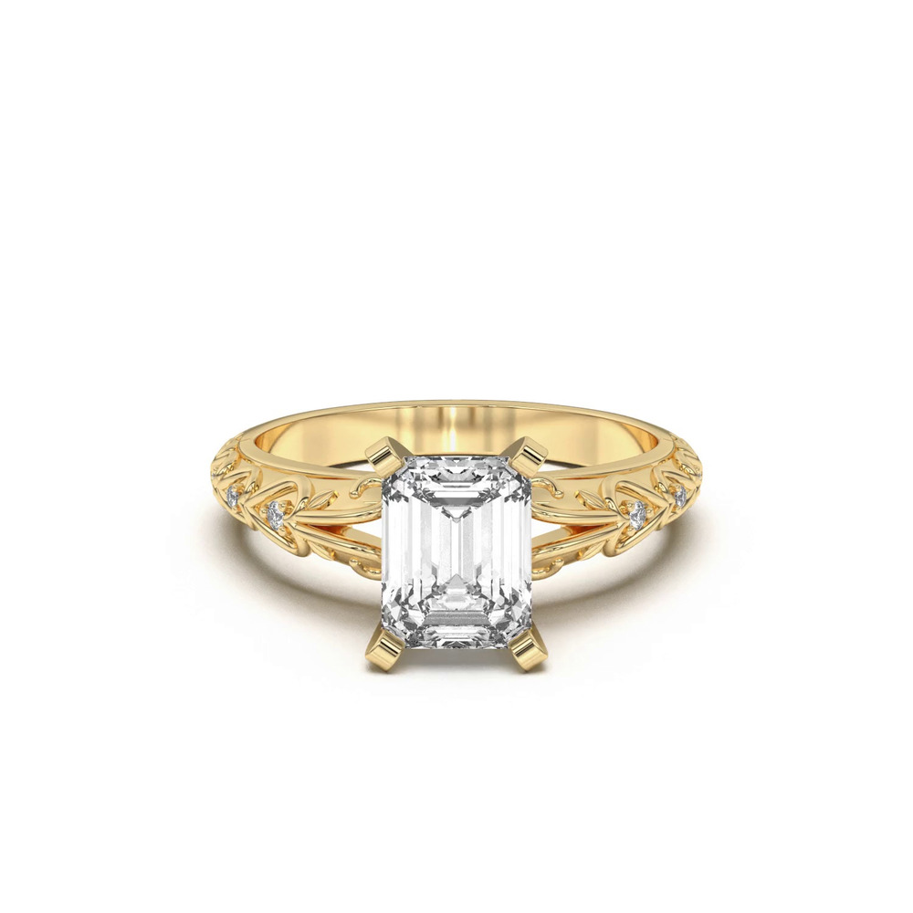 360 degree view of Kathryn Lab Pavé Heart Scroll Engagement Ring