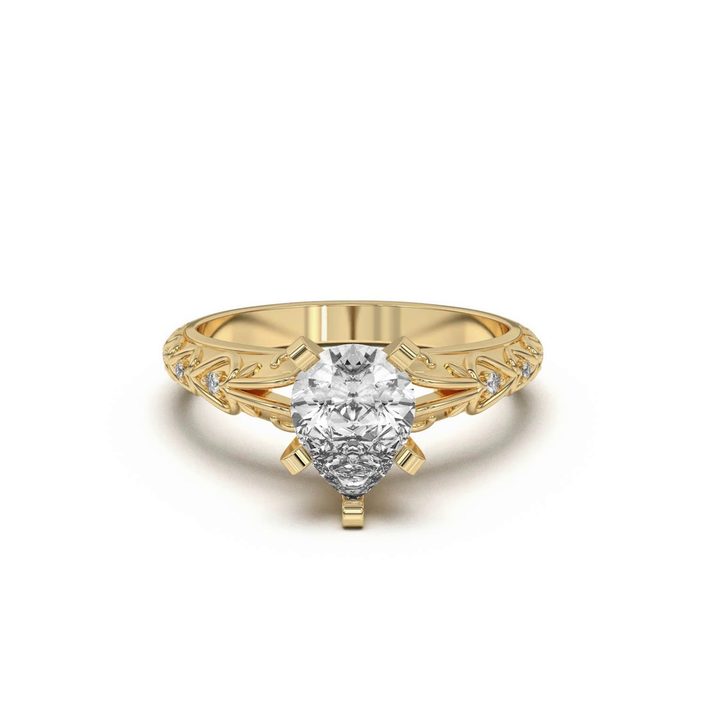 360 degree view of Kathryn Lab Pavé Heart Scroll Engagement Ring