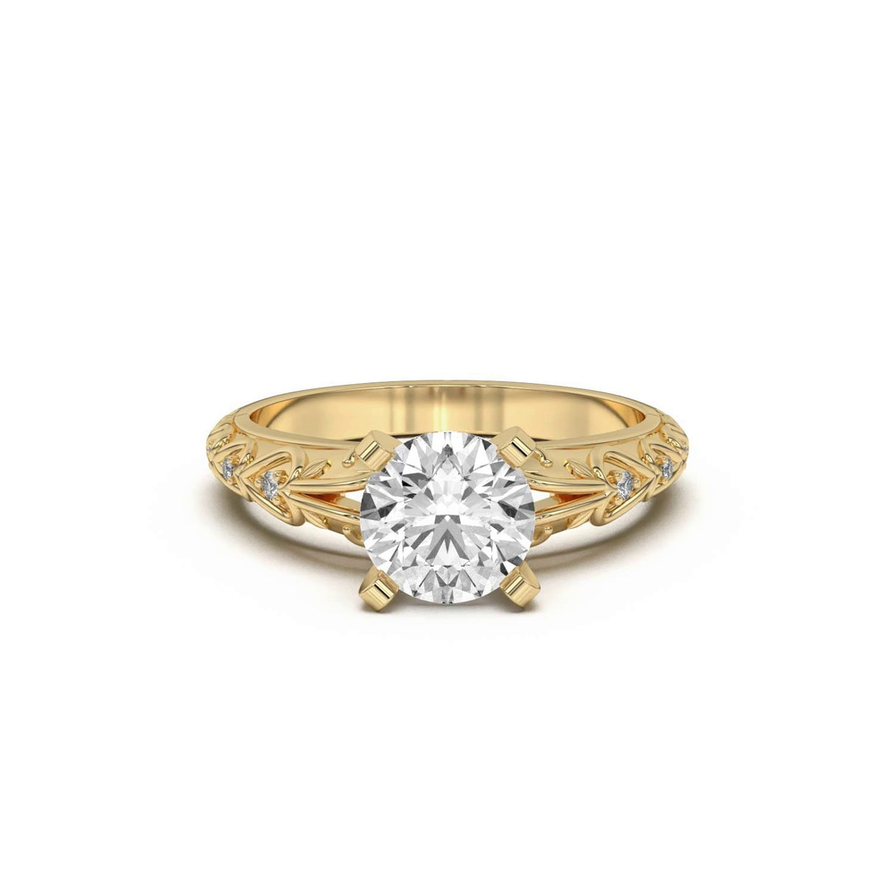 360 degree view of Kathryn Pavé Heart Scroll Engagement Ring