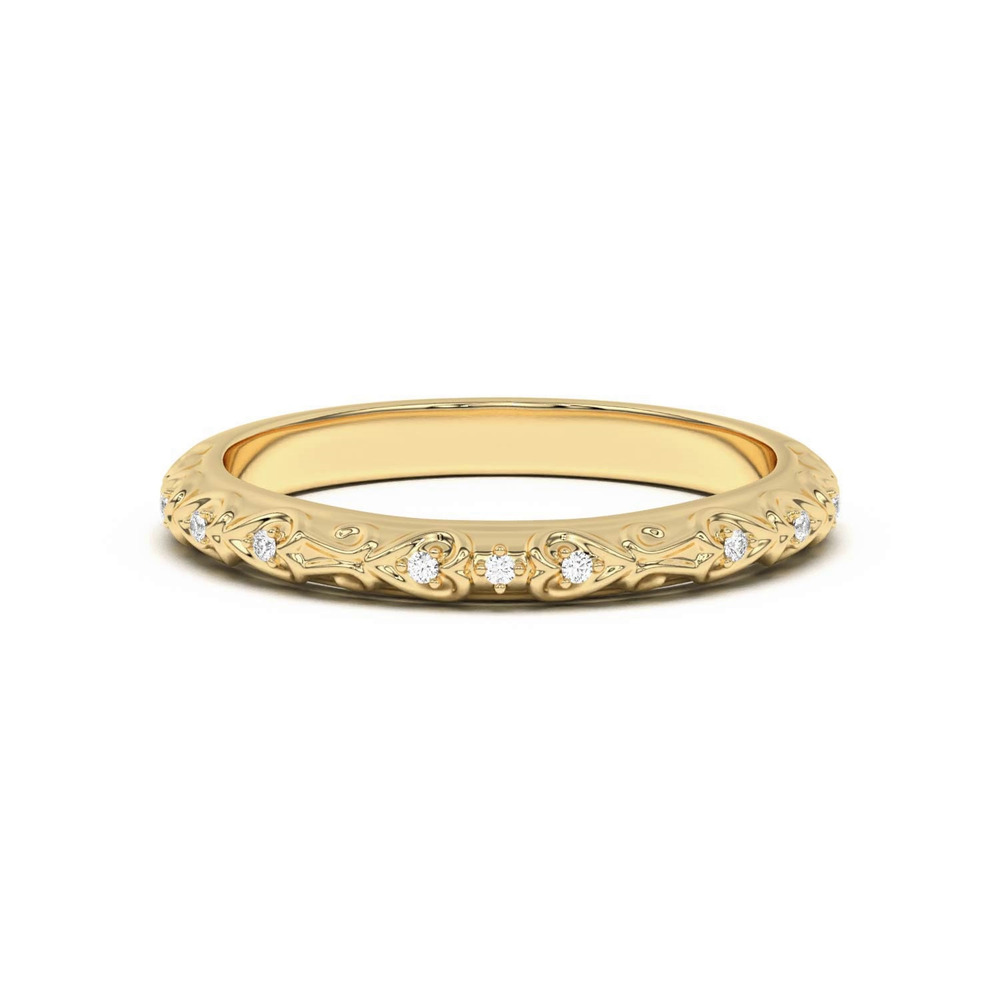 360 degree view of Kathryn Pavé Heart Scroll Band