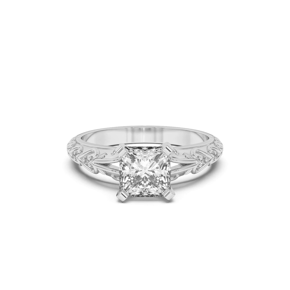 360 degree view of Kathryn Lab Pavé Heart Scroll Engagement Ring