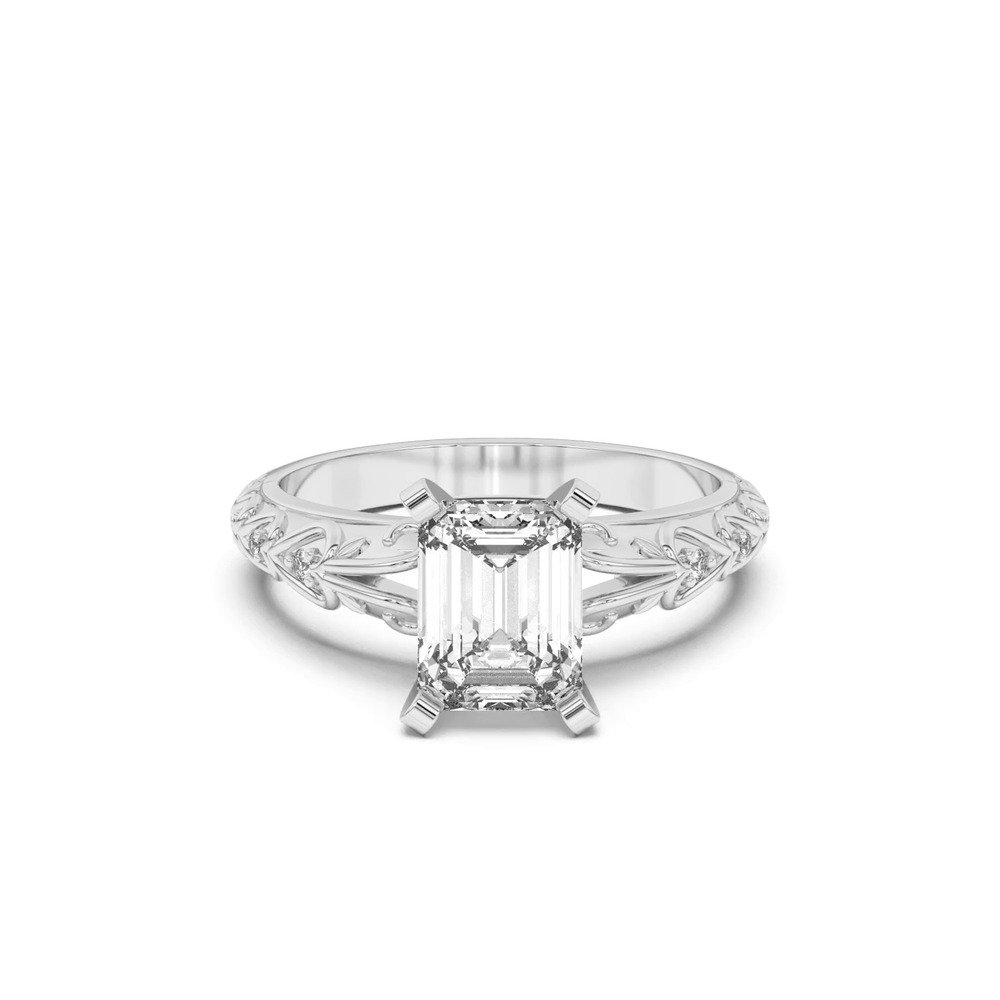 360 degree view of Kathryn Lab Pavé Heart Scroll Engagement Ring
