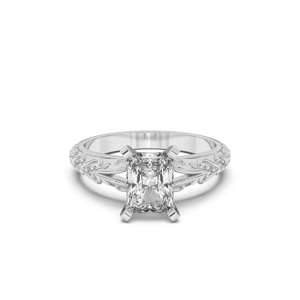 360 degree view of Kathryn Lab Pavé Heart Scroll Engagement Ring