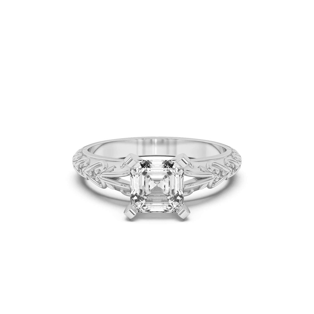 360 degree view of Kathryn Lab Pavé Heart Scroll Engagement Ring