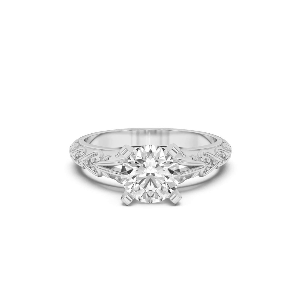 360 degree view of Kathryn Pavé Heart Scroll Engagement Ring