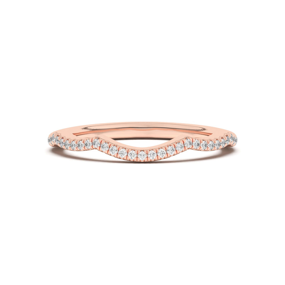 360 degree view of Debra Scalloped Curve Pavé Band