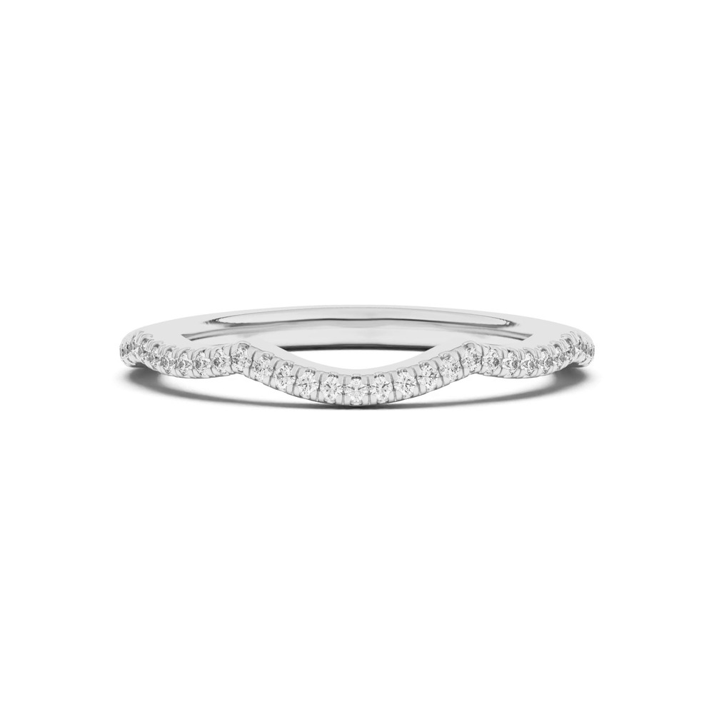 360 degree view of Debra Scalloped Curve Pavé Band