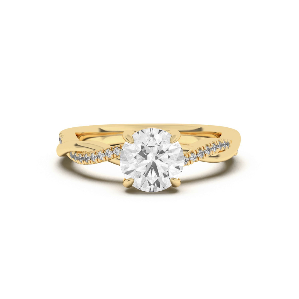 360 degree view of Debra Twisted Pavé Engagement Ring