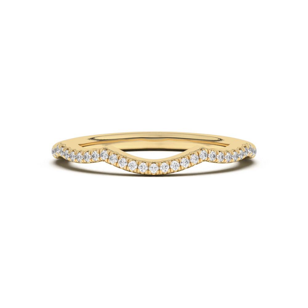 360 degree view of Debra Scalloped Curve Pavé Band