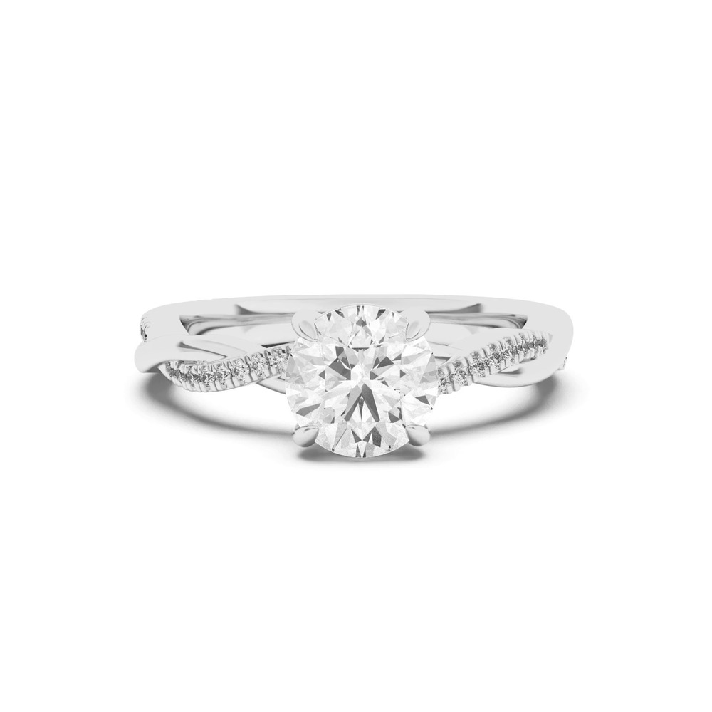 360 degree view of Debra Twisted Pavé Engagement Ring