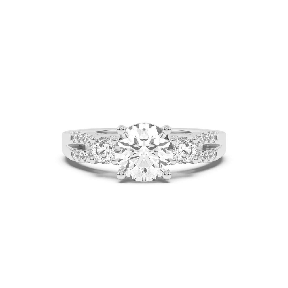 360 degree view of Beth Three-Stone Split Pavé Engagement Ring